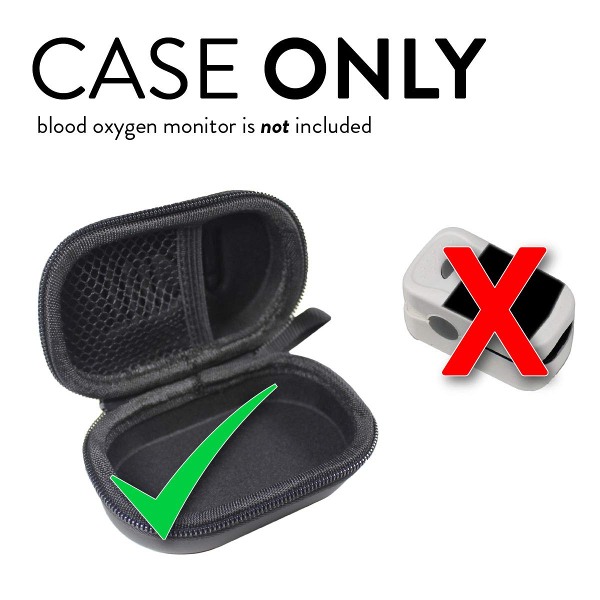 Estuche de Almacenamiento Duro TUDIA EVA Negro Fácil de Llevar para Oxímetro de Sangre Portátil