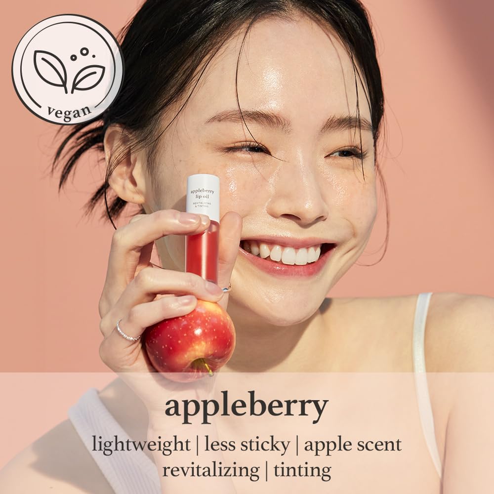 Aceite Labial NOONI Appleberry 0.12 Ounces Hidratante Natural Tono Suavizante