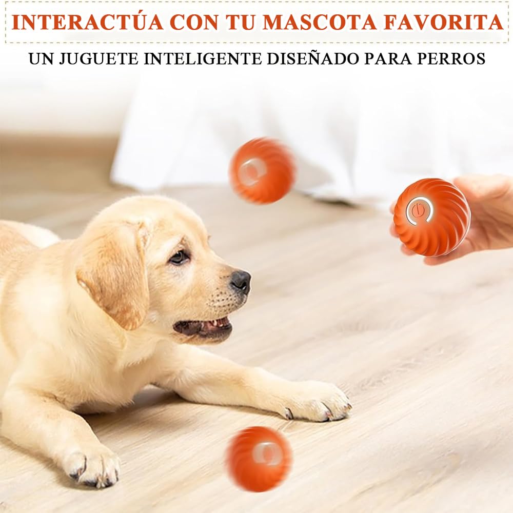 Pelota de Juguete para Perros Inteligente, Pelota Interactiva para Perro, Lanzador de Pelotas para Perro, Pelota para Perro Que Se Mueve Sola, Adecuado para Perros Pequeños/Pequeños/Medianos/Grandes