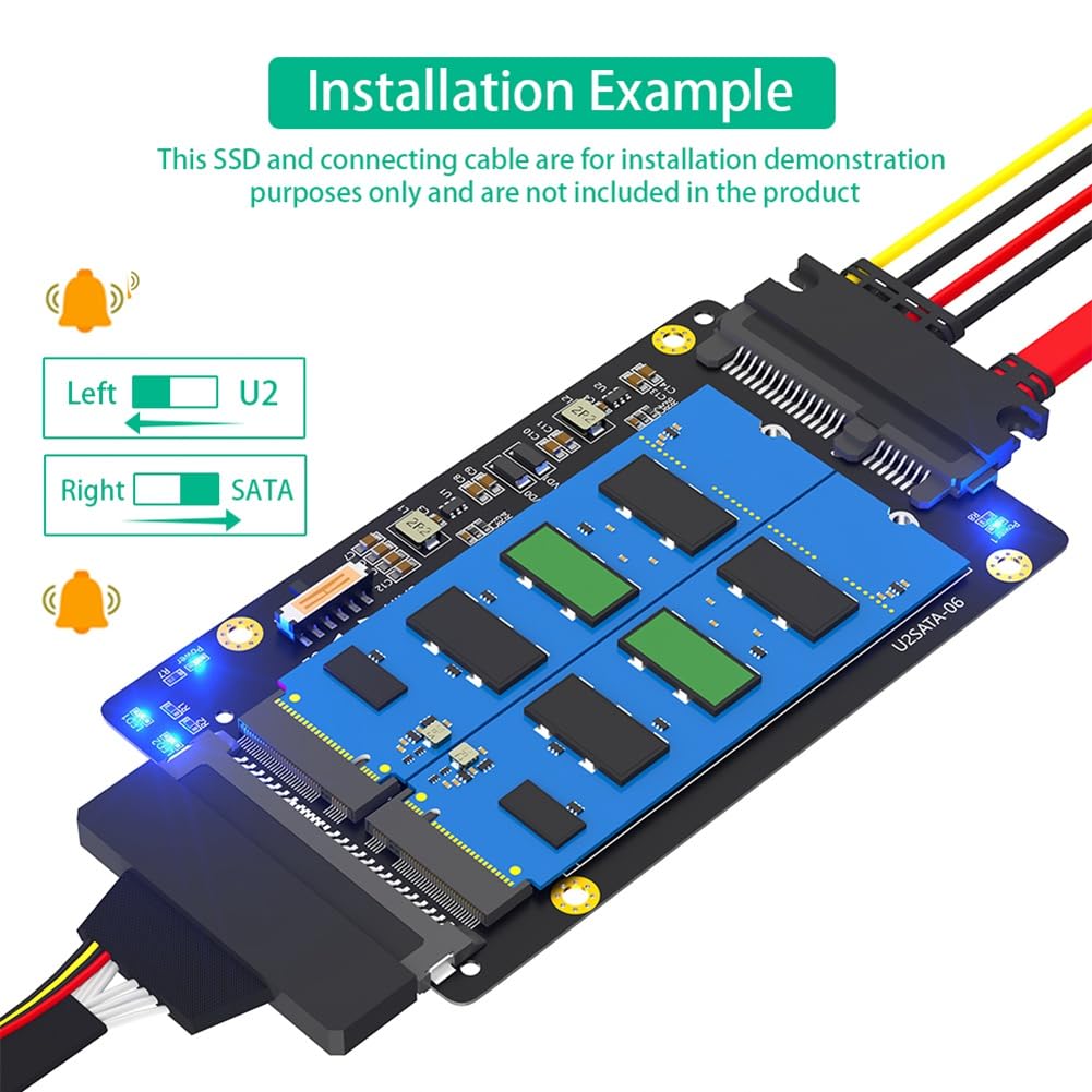 Adaptador Combo SSD OTDOGUO 2 en 1 M.2 NGFF NVME PCI-E a U.2 SFF-8639 y M.2 NGFF