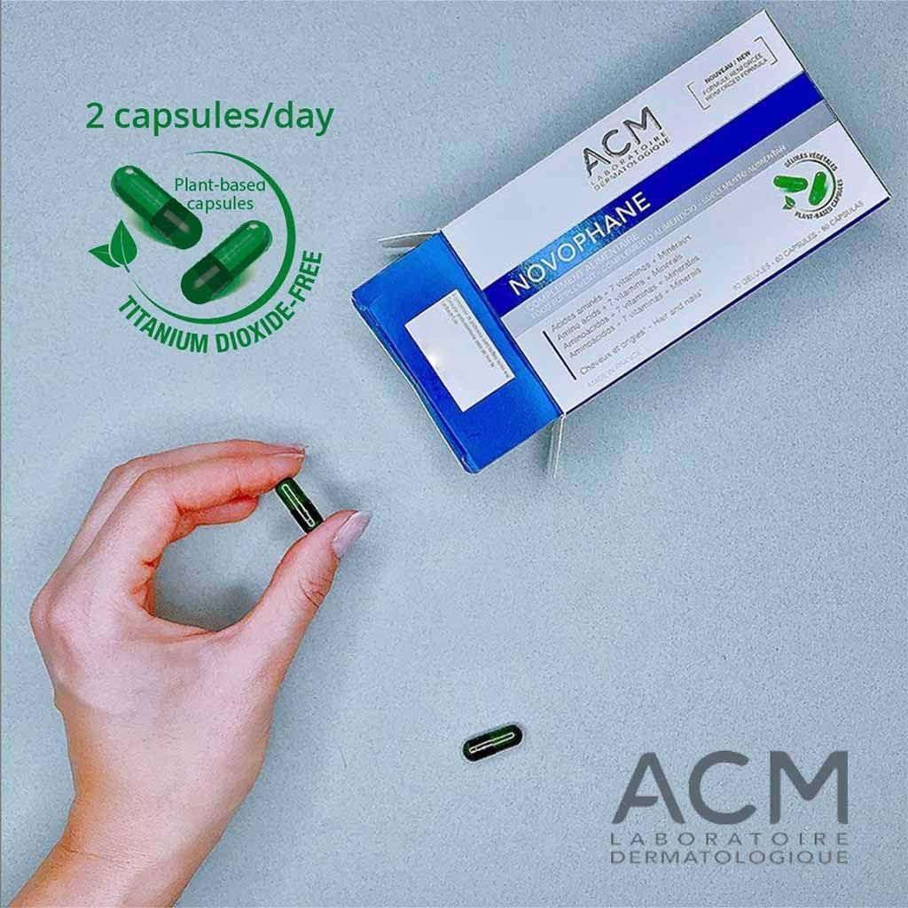 Tratamiento Capilar Novophane Caps de ACM para Pérdida de Cabello y Fragilidad de Uñas