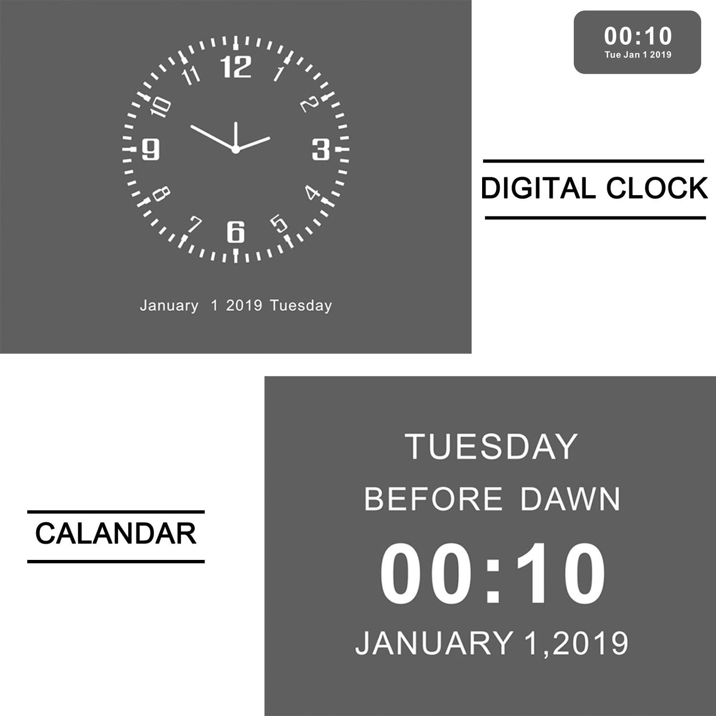 Digital Picture Frame 8 inch Electronic Digital Photo Frame with High Resolution 1024x768 IPS LCD and Motion Sensor/1080P 720P Video Player/Calendar/Time/Remote Control/Best for Gift or Present