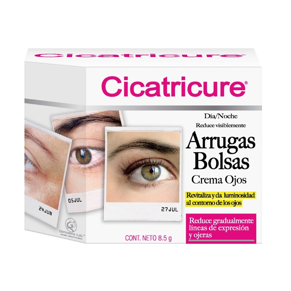 CICATRICURE - Crema Arrugas y Bolsas de ojos. Reduce y previene gradualmente las líneas de expresión, bolsas, arrugas y ojeras y revotaliza el contorno de ojos, tarro con 8.5g