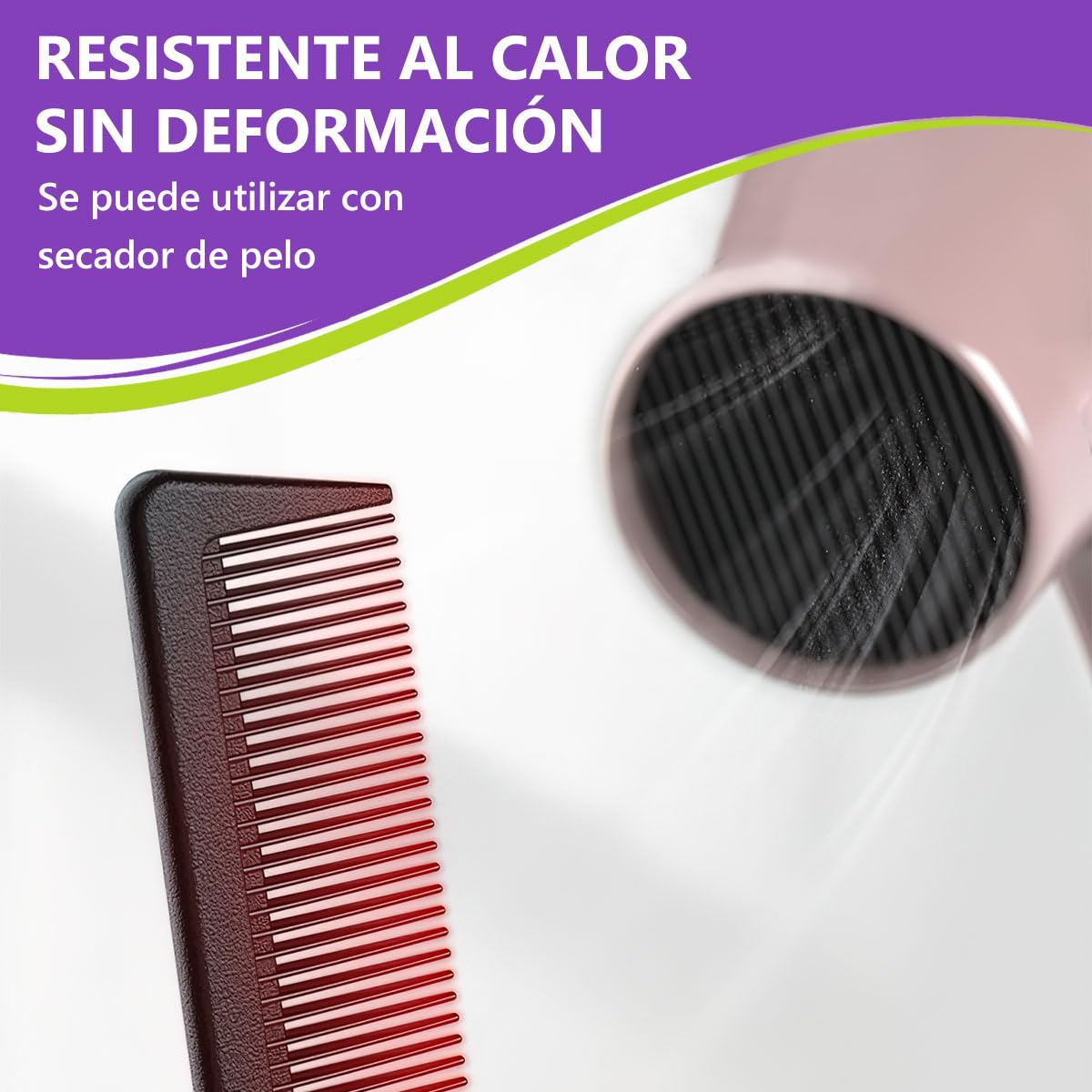 Shoonlo 4 Peines para Cabello Lacio para Mujer y Hombre, Peine Cola de Rata+ Peines Delgado+ 2 Peine Barbero, Cepillos y Peines para Cabellos Finos y Gruesos, Uso en Seco y Mojado