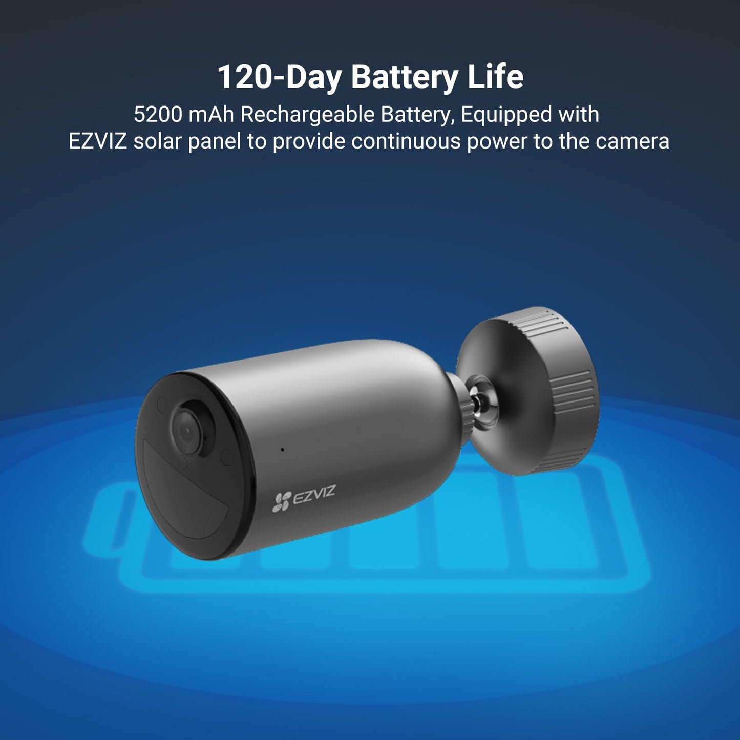 Cámara de Batería EZVIZ 2K Panorámica con Seguimiento Automático Visión Nocturna y Detección de Movimiento Exterior