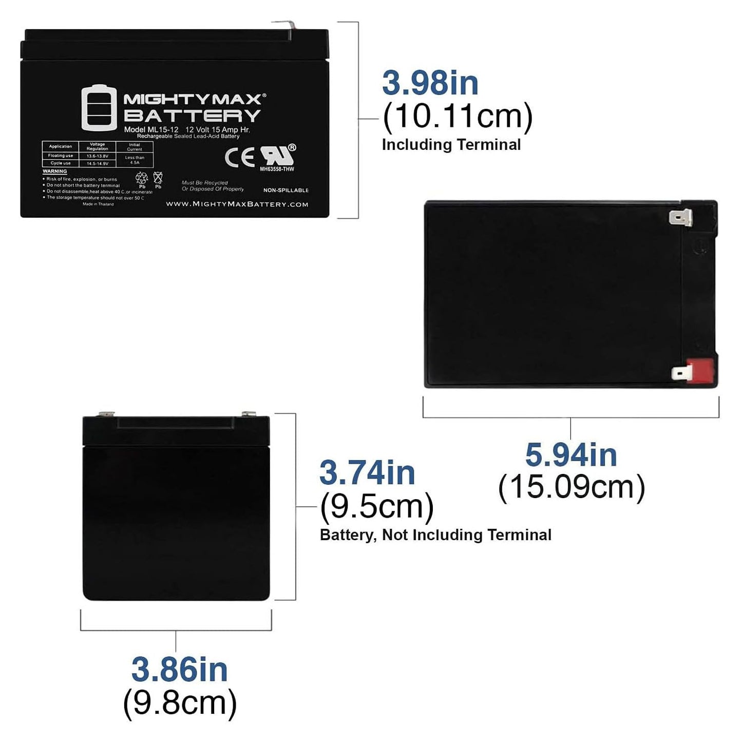 Batería SLA Mighty Max Battery 12 V 15 Ah