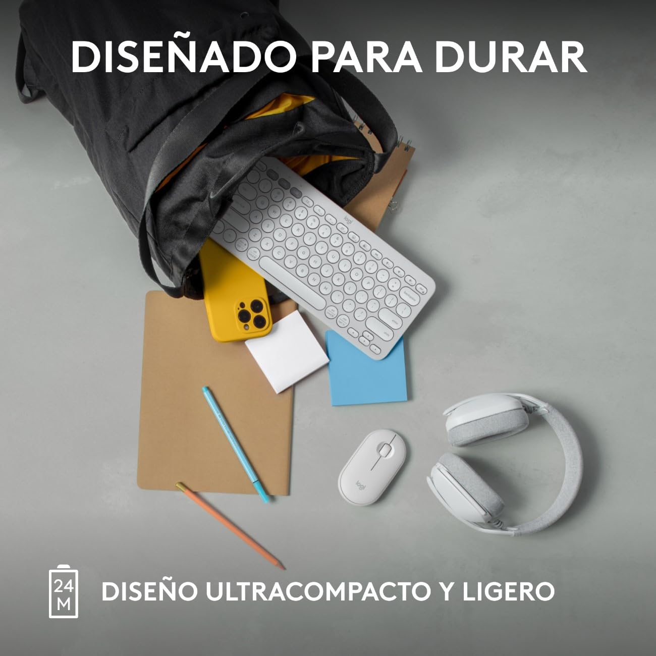 Logitech Pebble Mouse 2 M350s, estilizado Mouse inalámbrico Bluetooth, Ligero, Personalizable, clicks discretos, Easy-Switch, Windows, macOS, iPadOS, Android, ChromeOS - Blanco