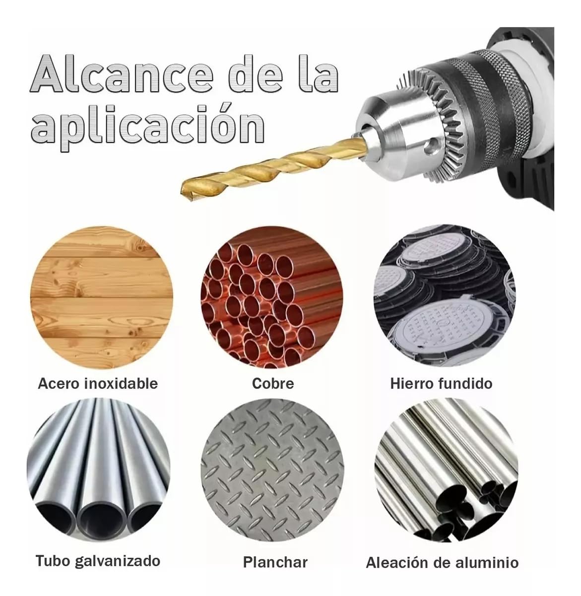 Airymium - Juego de Brocas de Titanio de 99 Piezas - Juego de Brocas de Metal Rígido de Alta Velocidad es Adecuado para Varias Transformaciones de Bricolaje y Mantenimiento de Agujeros de Perforación