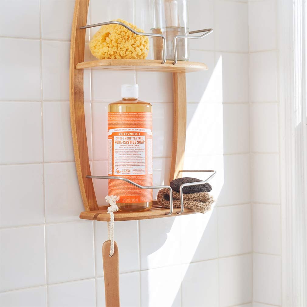 Dr. Bronner's | Jabón de castilla orgánico, para cara y cuerpo, remueve células muertas, antiséptico: reduce la producción de cebo y puntos negros con aceite esencial de Árbol de Té 3.8 L