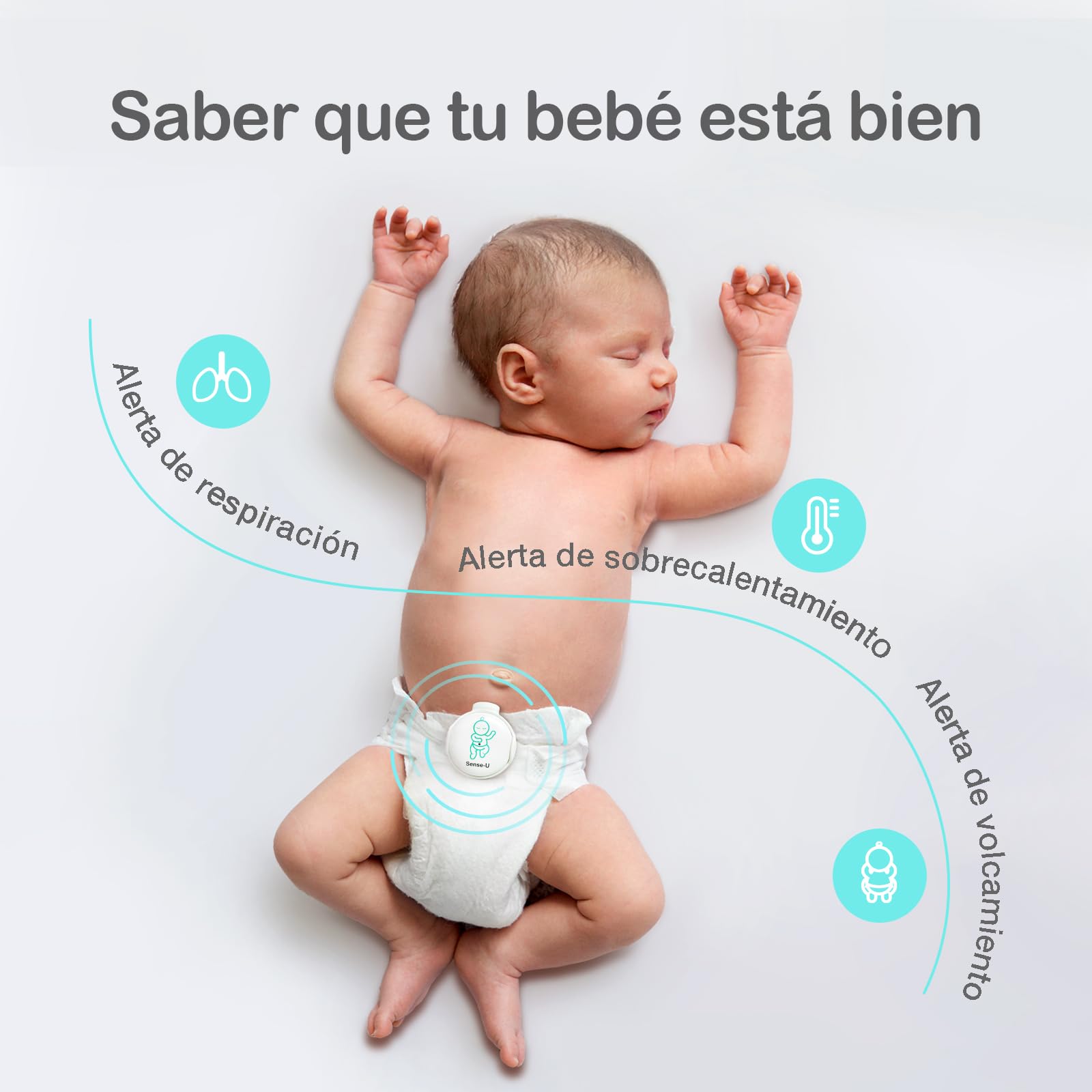 Monitor para Bebé Sense-U Azul con Alertas de Seguridad en Teléfonos Inteligentes