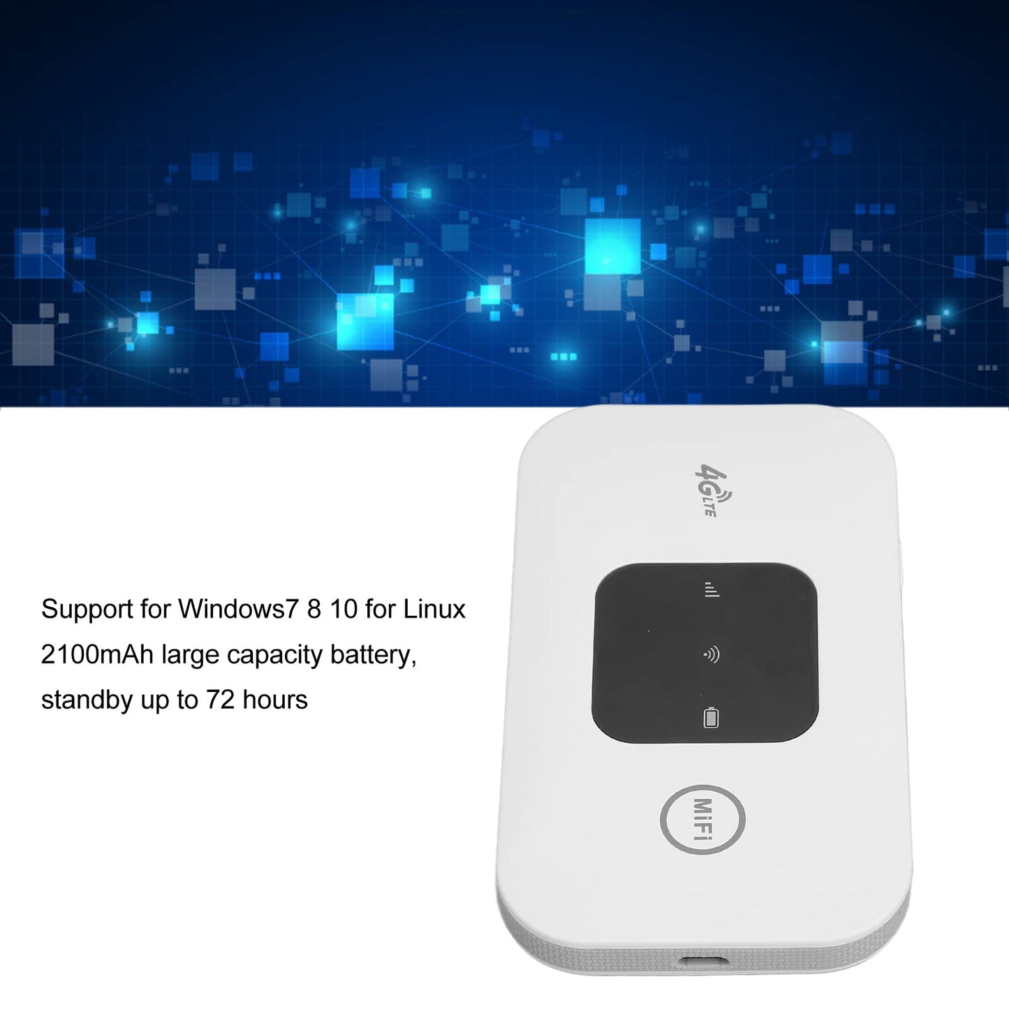 Zerone - WiFi Portátil de Alta Velocidad Portátil Pequeño 4G WiFi Móvil Hotspot Router para Teléfono Laptop Desktop Tablet White