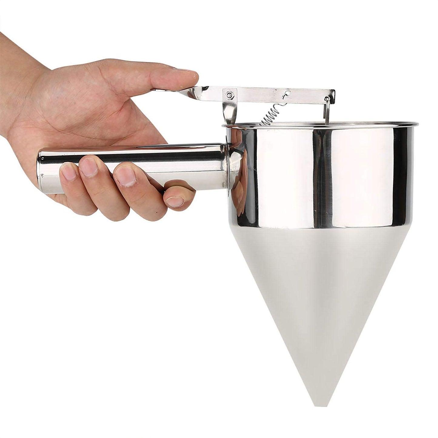 Jadeshay Embudos para Cocina, Dispensador de Masa para Hotcakes Dispensador de Masa para Takoyaki Embudo de Acero Inoxidable con Soporte, Perfecto para Cocinas Profesionales, Pastelerías y Juice Shops