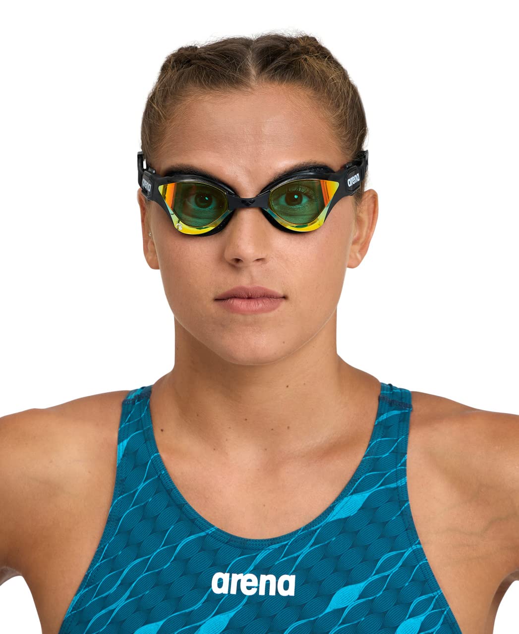 Arena Cobra Tri Swipe Mirror - anteojos de natación para triatlón, Yellow/Copper/Black