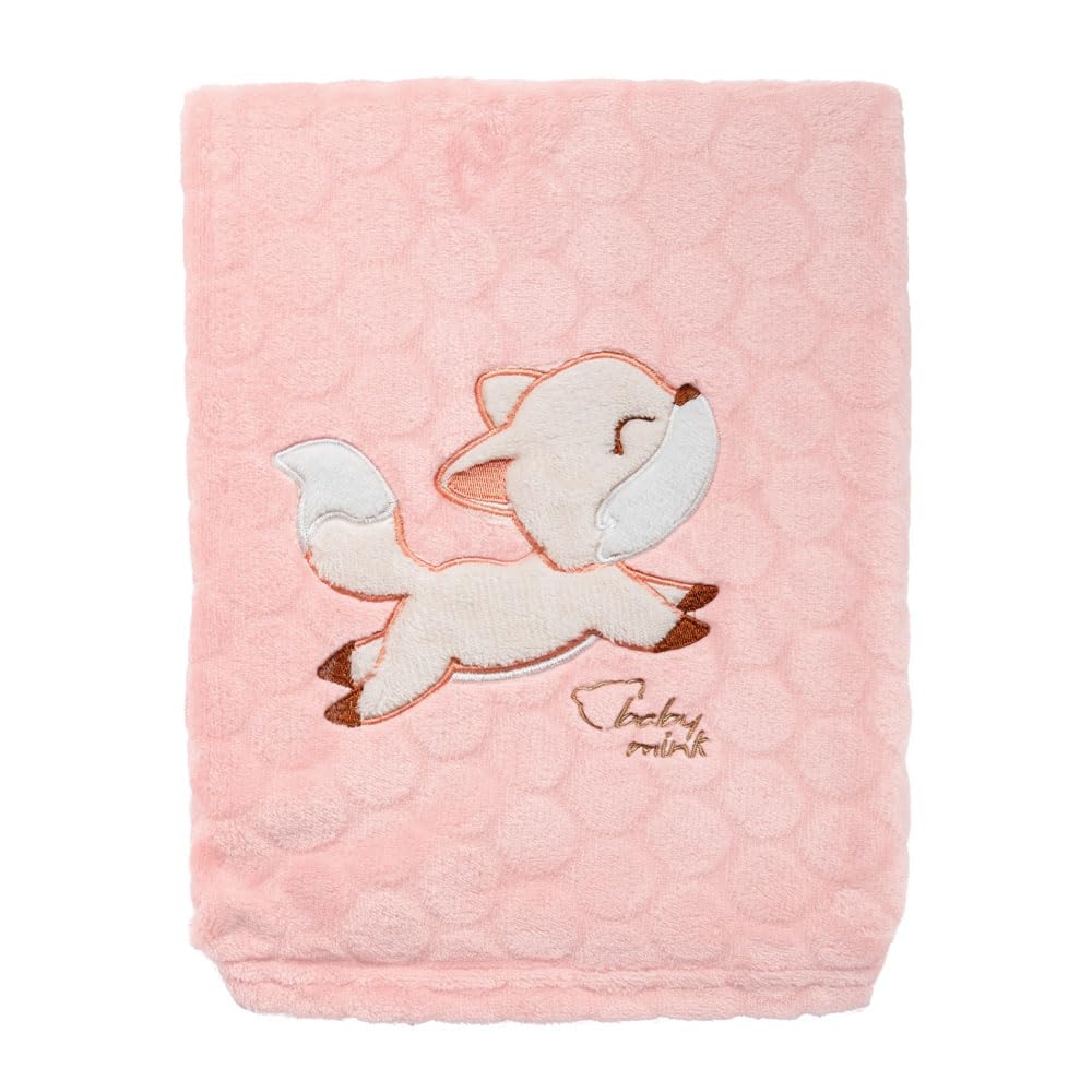 Baby Mink Cobija de Franela Extra Suave para Bebé, Frazada Ligera y Confortable para Cuna, Carriola o Descanso (Rosa)