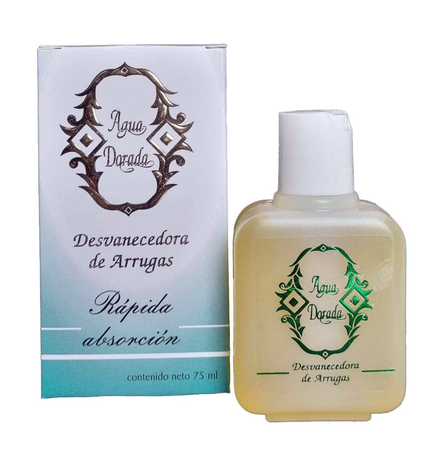 Loción Facial Suavizante con Agua Dorada de Rápida Absorción - Desvanecedor de Arrugas 75ml. ¡Descubre la magia del oro líquido para una piel suave y radiante!