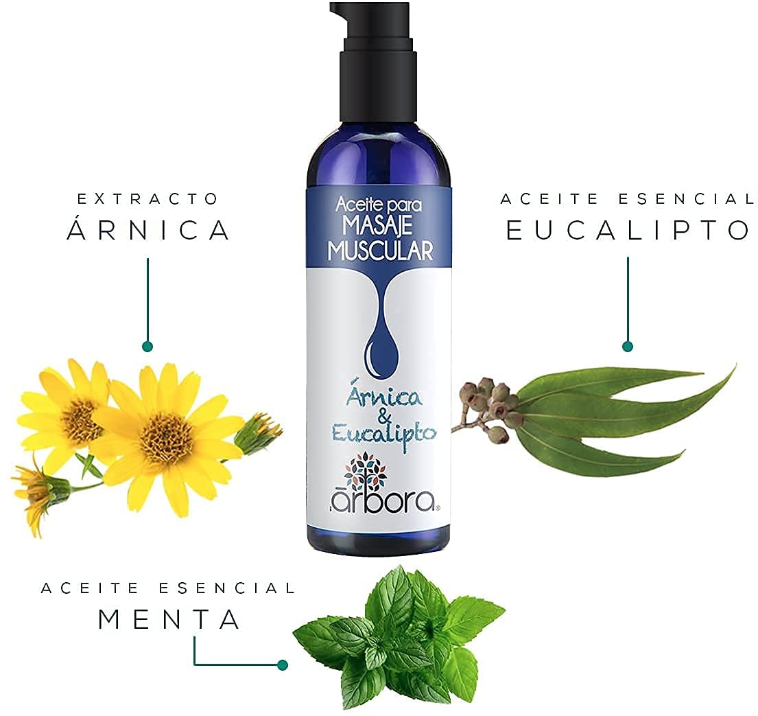 Aceite de Masaje Árbora Árnica con Eucalipto y Menta para Relajación Muscular 2 Pack