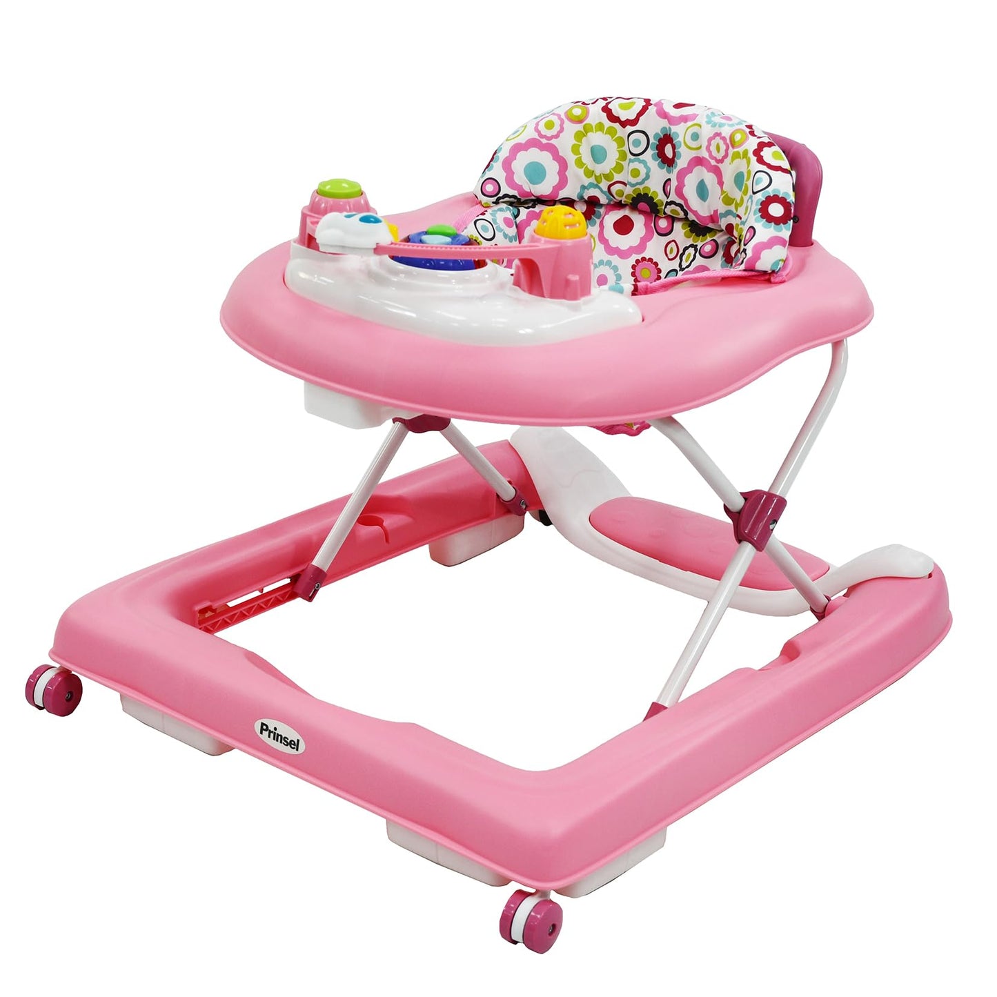 Andadera PRINSEL Rosa 3 en 1 con Asiento Acolchonado y Tablero Interactivo para Bebé