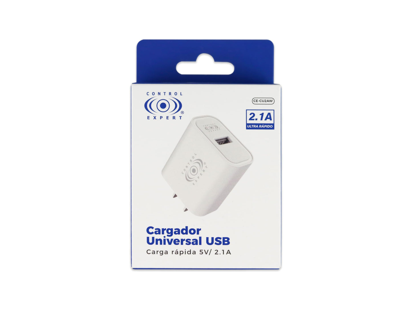CONTROL EXPERT Cargador Universal USB Carga Rápida 5V 2.1A (Blanco)