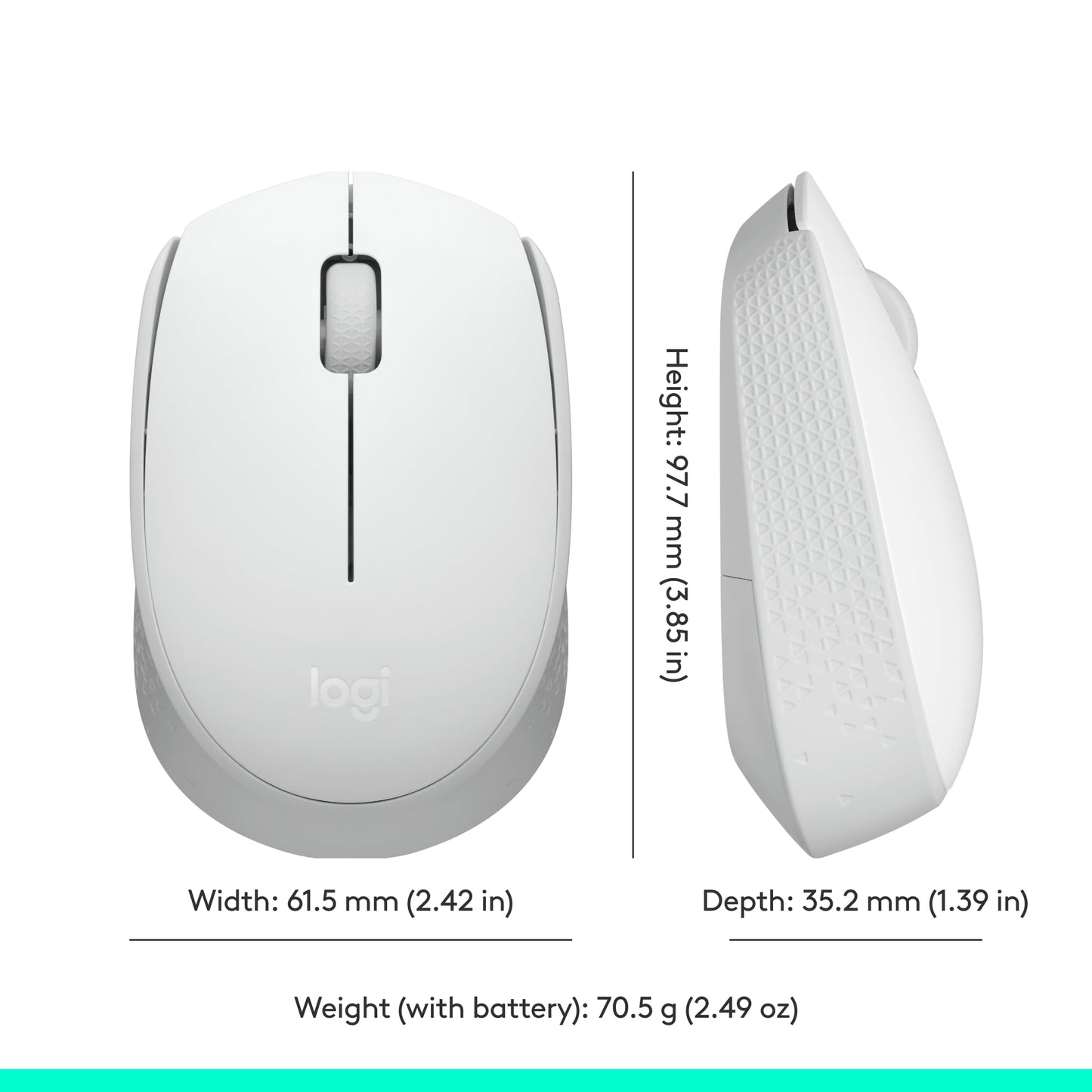 Logitech M170 Mouse Inalámbrico, con tecnología 2,4 GHz, batería de hasta 12 Meses con Modo Ahorro, Receptor USB, Cursor y Desplazamiento Preciso, Compatible con Windows, Mac y Chrome - Blanco