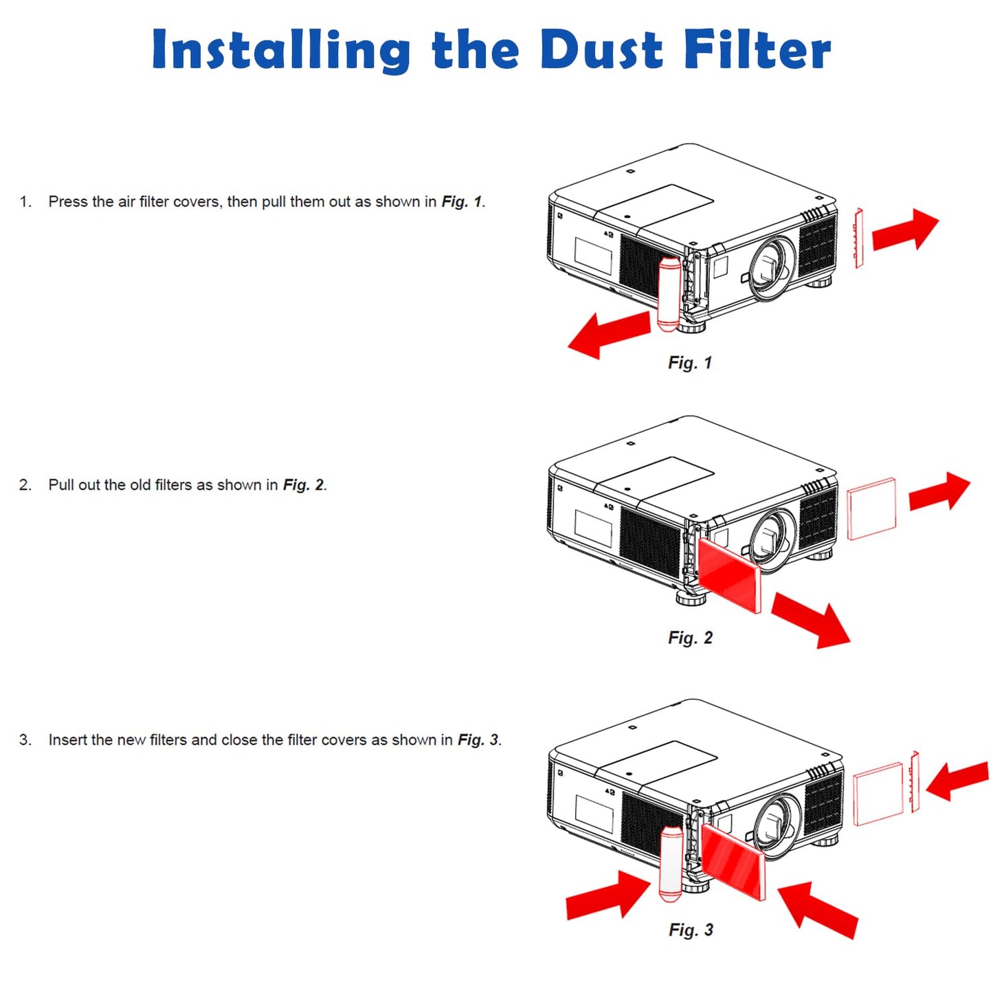 Khotilong 116-913 - Filtro de repuesto para proyector digital E-Vision 7500 WUXGA, E-Vision 8000 1080P, E-Vision 8000 WUXGA