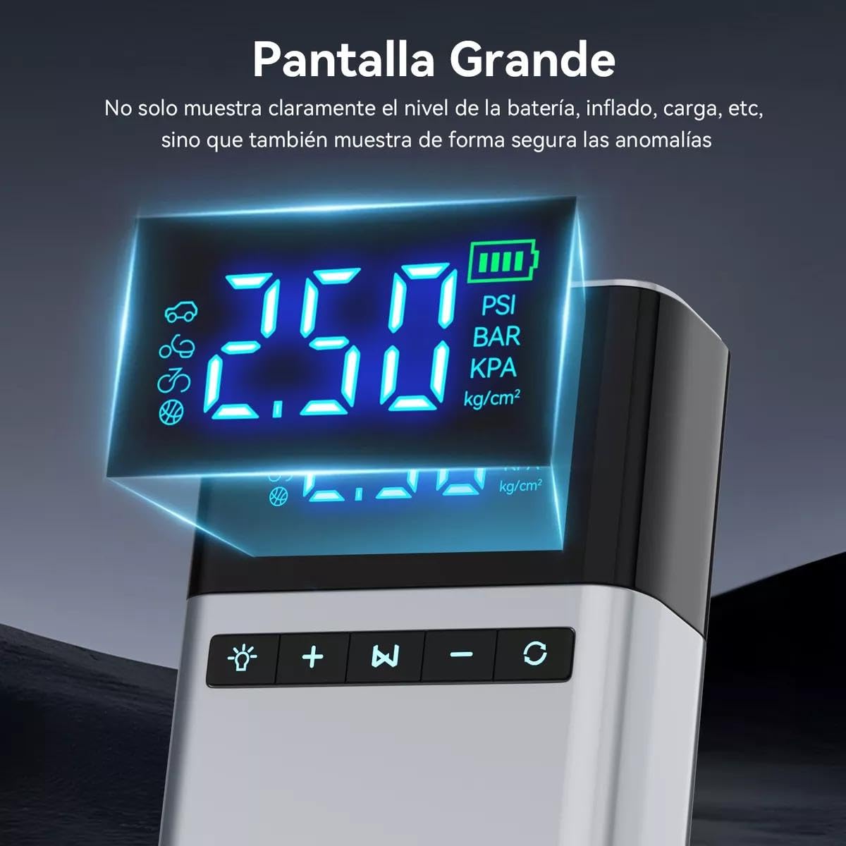 Arrancador de Batería de Coche HSZSXJK Negro con Compresor de Aire 150PSI y Pantalla LCD
