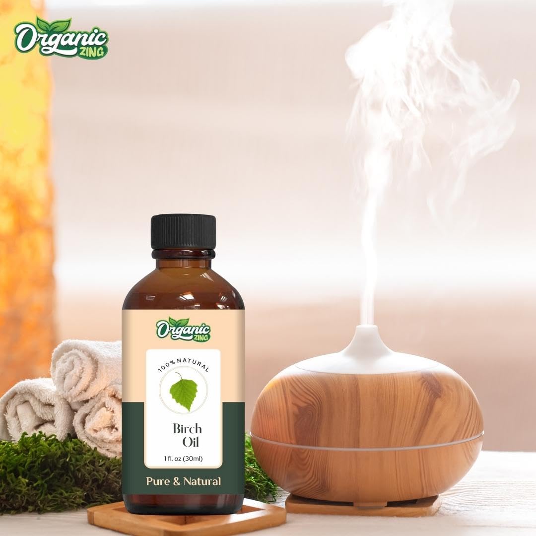 Organic Zing Birch (Betula) Oil | Pure & Natural Essential Oil for Skincare, Hair Care, Aroma & Diffusers- 30ml/1.01fl oz