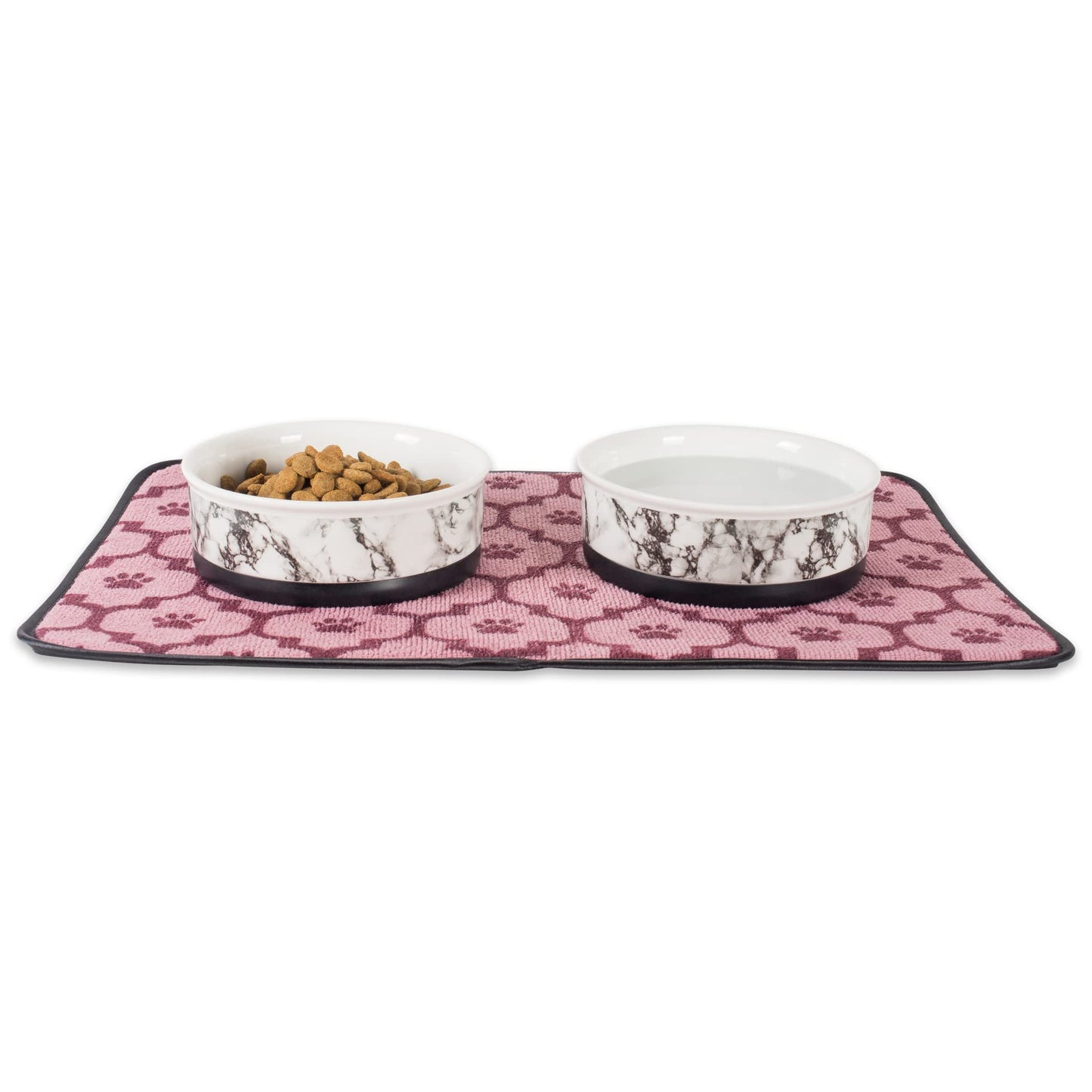 Bone Dry Pet Bowl Collection - Juego de cerámica, tamaño pequeño, mármol, 2 Unidades