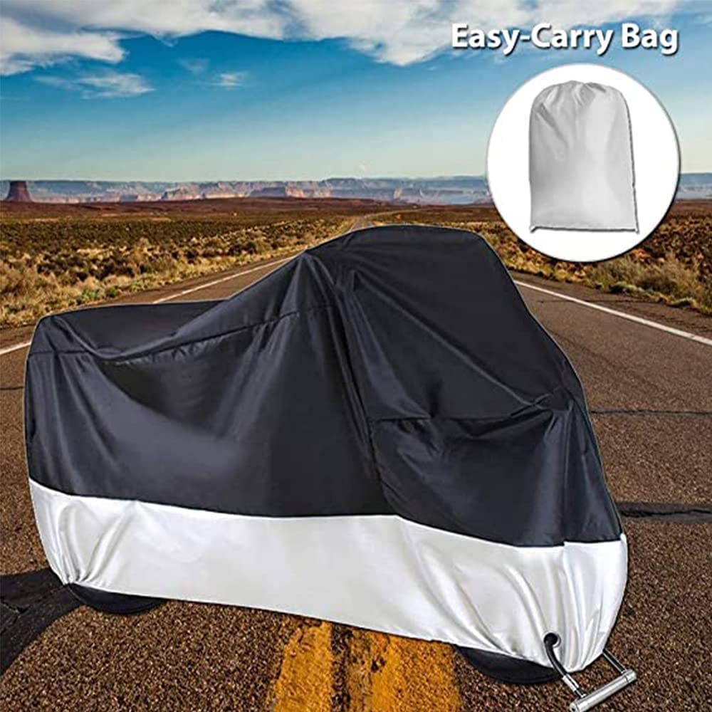 Jiula Funda para Moto Set Cubierta de la Motocicleta - Funda para Moto Set Impermeable, con Accesorios de Cambio de Marchas para Zapatos, 230 x 125 x 95 CM (XL,Plata+Cambio de Marchas para Zapatos)