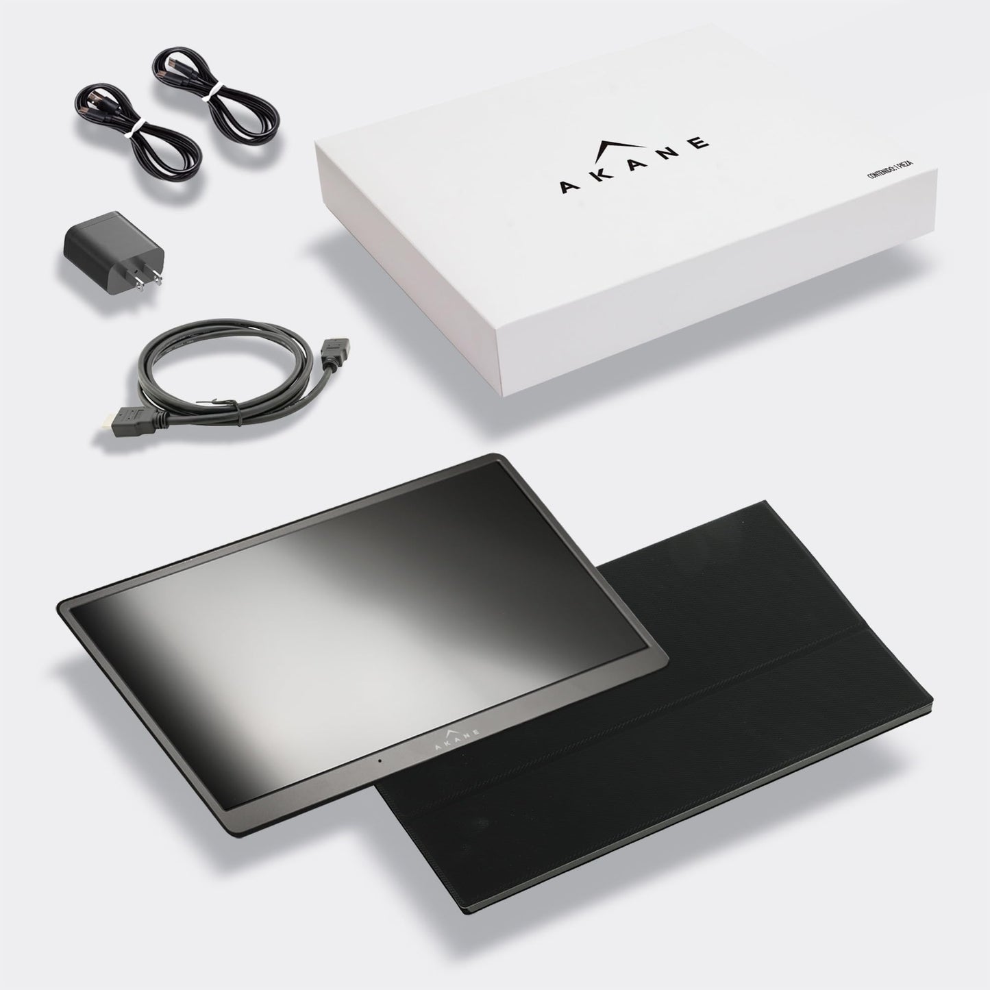 Akane Monitor Portátil Full HD 15.6 Pulgadas, Pantalla Externa para Laptop, Celular y Consola, Conexión USB-C y Mini HDMI, para Android, iOS, Windows, Nintendo Switch y más, con Funda Magnética