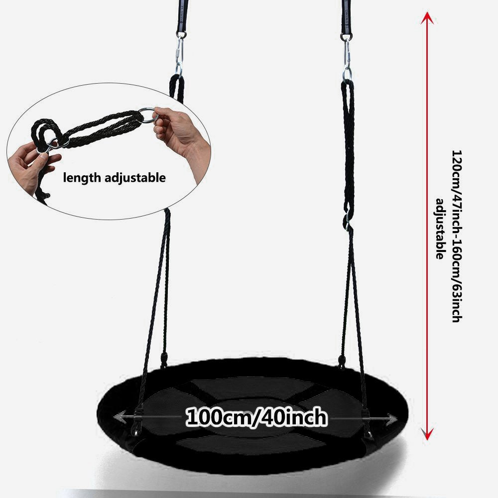 Hi Suyi 100cm/60cm Disc Giant Nest Web Rope Hanging Tree Swing Seat Set Heavy Duty Easy to Set Up For Kids Children Adult Outdoor Backyard Garden Large Small Size