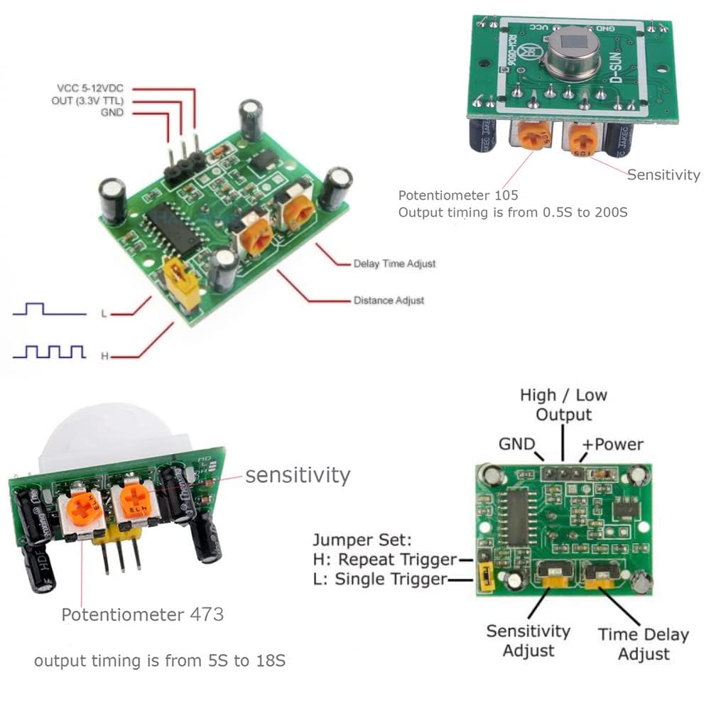 Sensor de Movimiento Infrarrojo Stemedu HC-SR501 para Arduino y Raspberry Pi