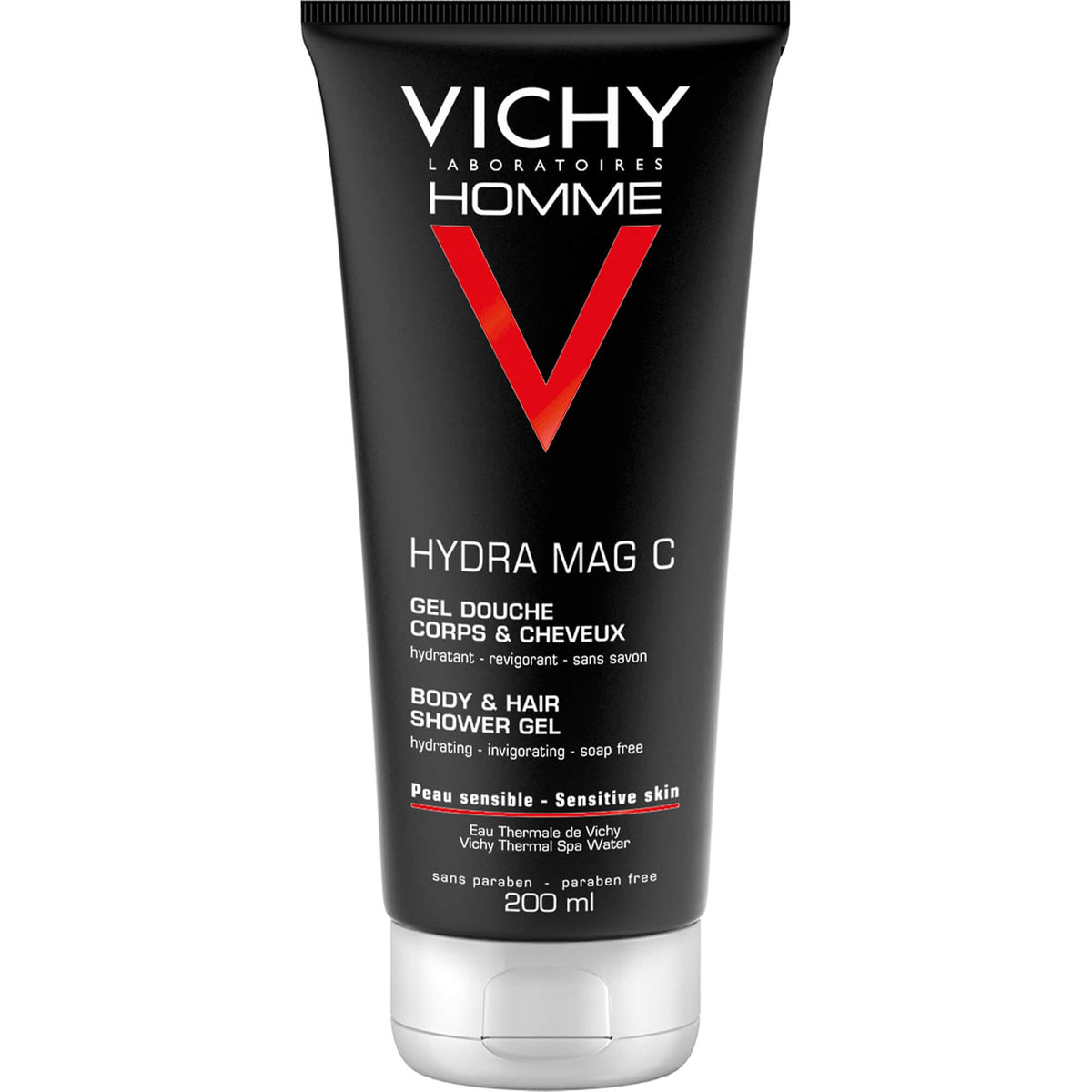 Vichy Homme Hydra Mag C Body Wash & Hair Shower Gel, 6.76 Fl. Oz.