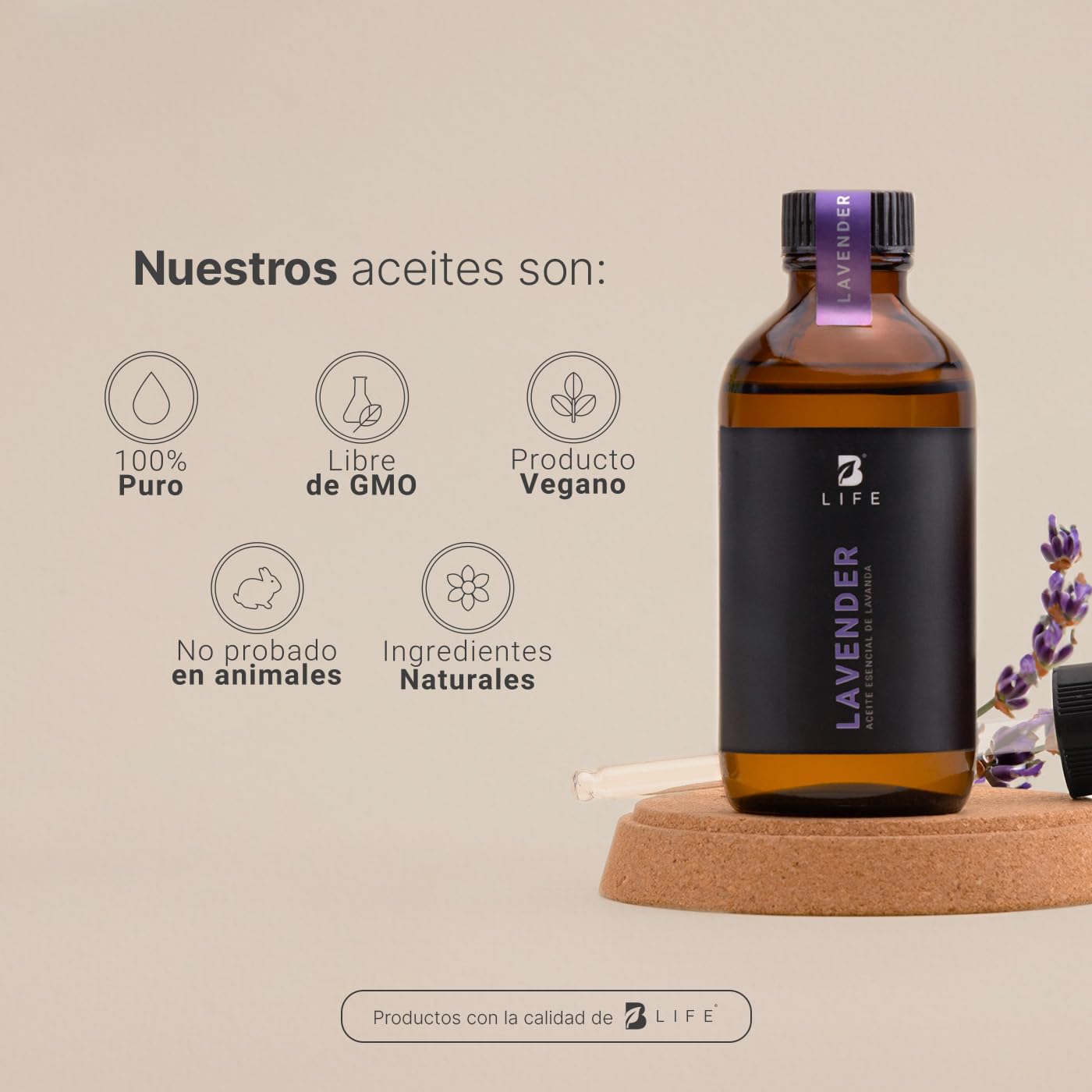 Aceite Esencial B Life Lavanda Aromalogía 120 ml Ingredientes Puros y Naturales