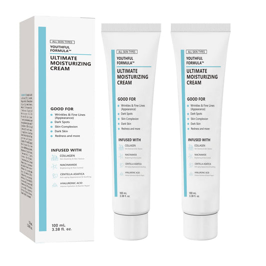 Crema Facial Coreana 100ml: Fórmula Juvenil, Cuidado de la Piel Vegano - Pack de 2