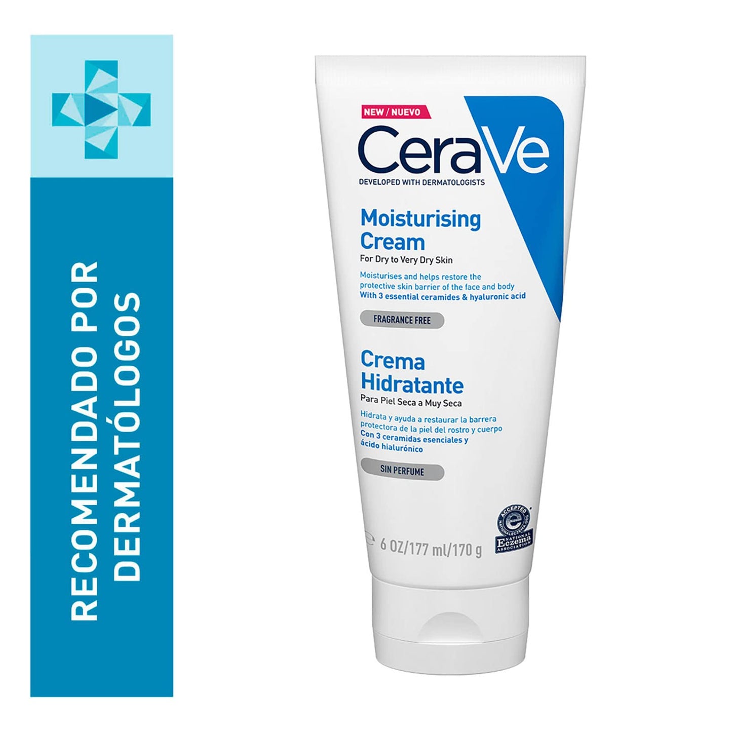 CeraVe Limpiadora Hidratante |237ml| Limpiador facial diario para piel seca | Libre de fragancia + Crema Hidratante |170gr| Hidrante diario para rostro y cuerpo para piel seca