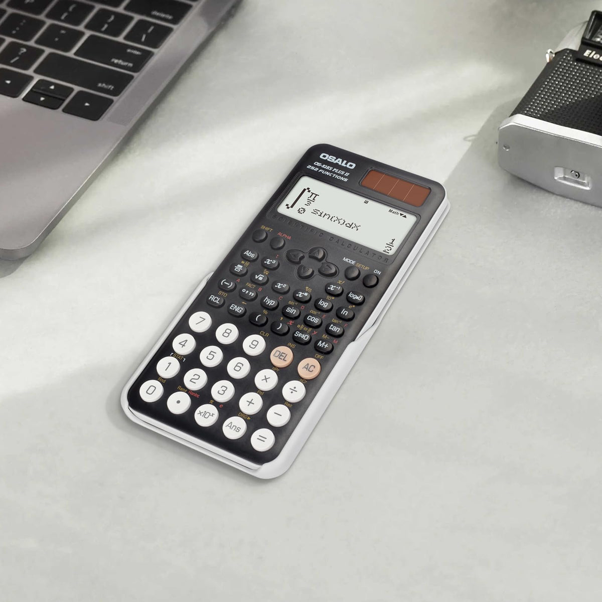 Calculadora Científica OSALO Visualización Escrita 2 Líneas Solar y de Batería para Estudiantes de Secundaria