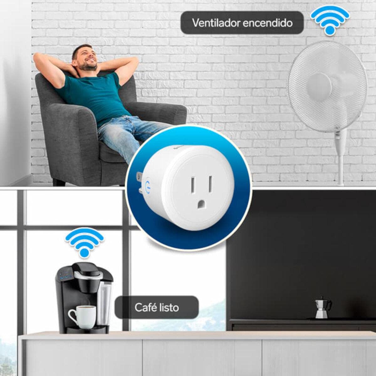 Adaptador Inteligente Steren Wi-Fi 3 Contactos SHOME-100/3
