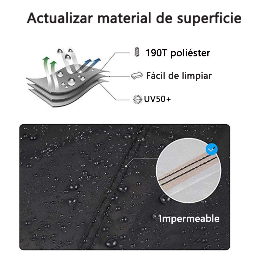 Carphone Warehouse - Cubierta de Motocicleta Scooter a Prueba de Agua - Protección Exterior contra Polvo Solar con Orificio de Bloqueo All Season Black XL
