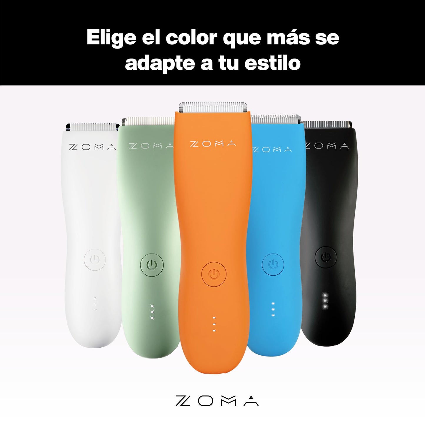 ZOMA | Rasuradora Electrica Hombre - Naranja | Maquina para Cortar Cabello, Corporal y Zonas Íntimas | Afeitadora Electrica Hombre con Cuchillas de Cerámica Anti Corte
