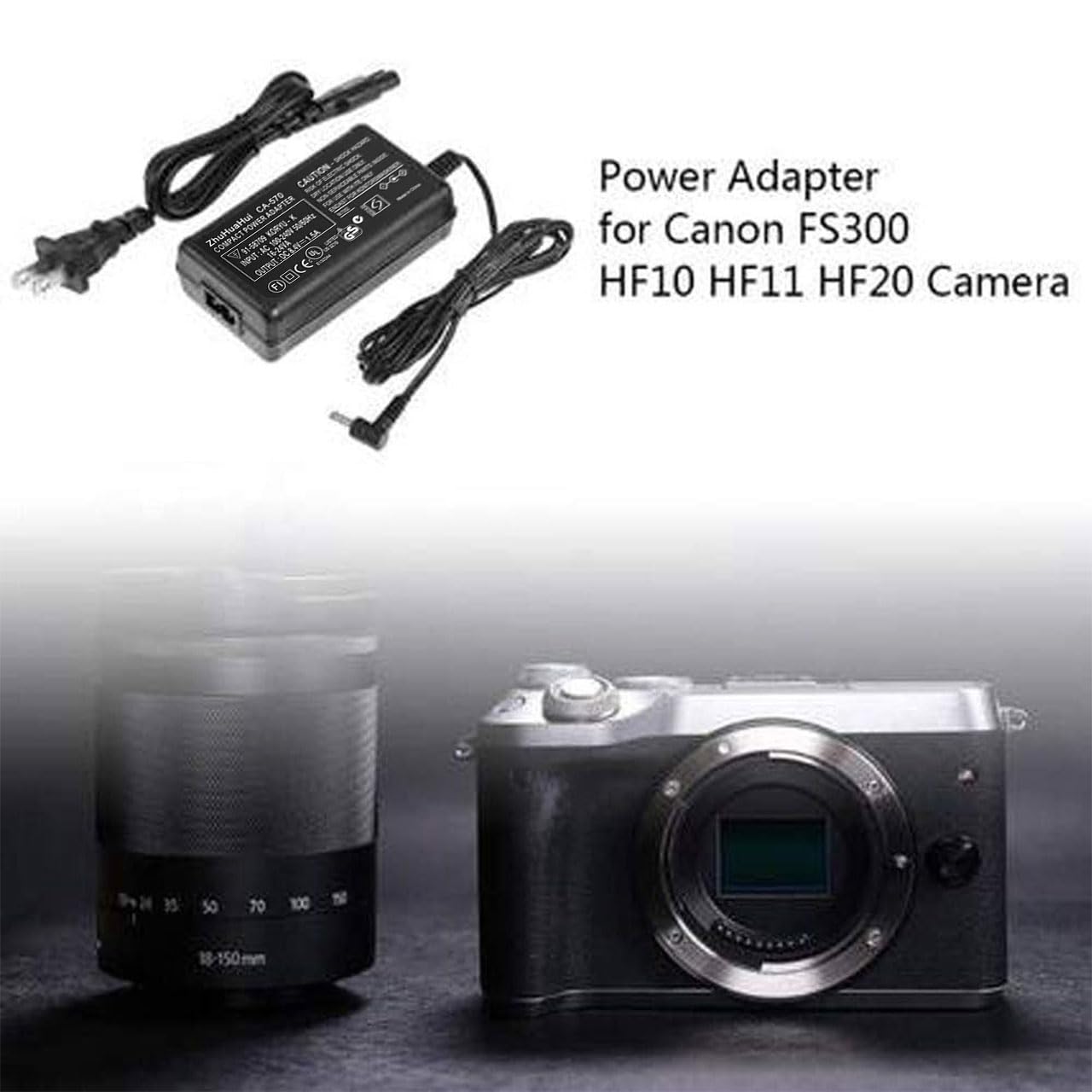CA-570 Cargador adaptador de CA compatible con Canon VIXIA HV/HF/HG Series: VIXIA HV10 VIXIA HV20 VIXIA HV30 VIXIA HF M32 VIXIA HF10 VIXIA HF11 VIXIA HF200 VIXIA HF20 VIXIA HF S10 VIXIA HF S100 S0