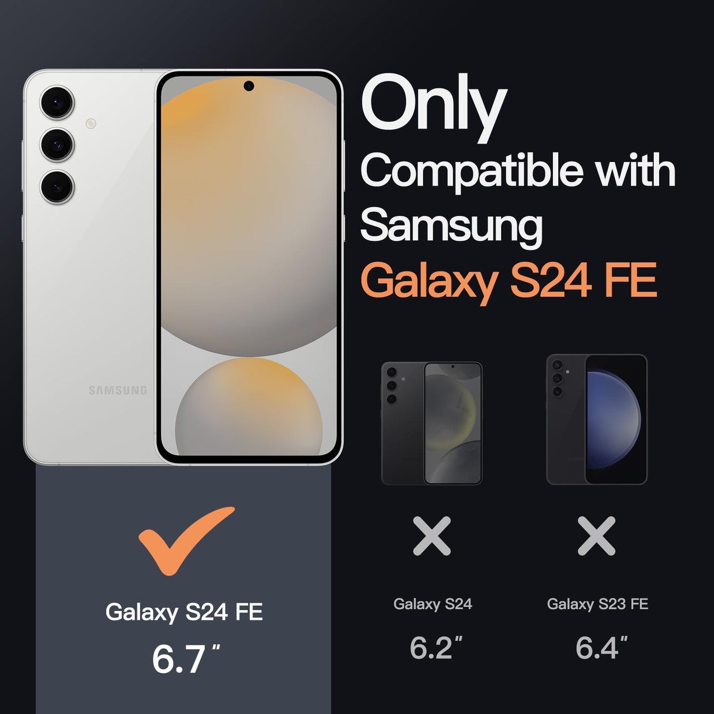 JETech Funda para Samsung Galaxy S24 FE, Carcasa Anti-Amarillo Antigolpes Protectora, Respaldo Anti-Arañazos PC Dura (Transparente)