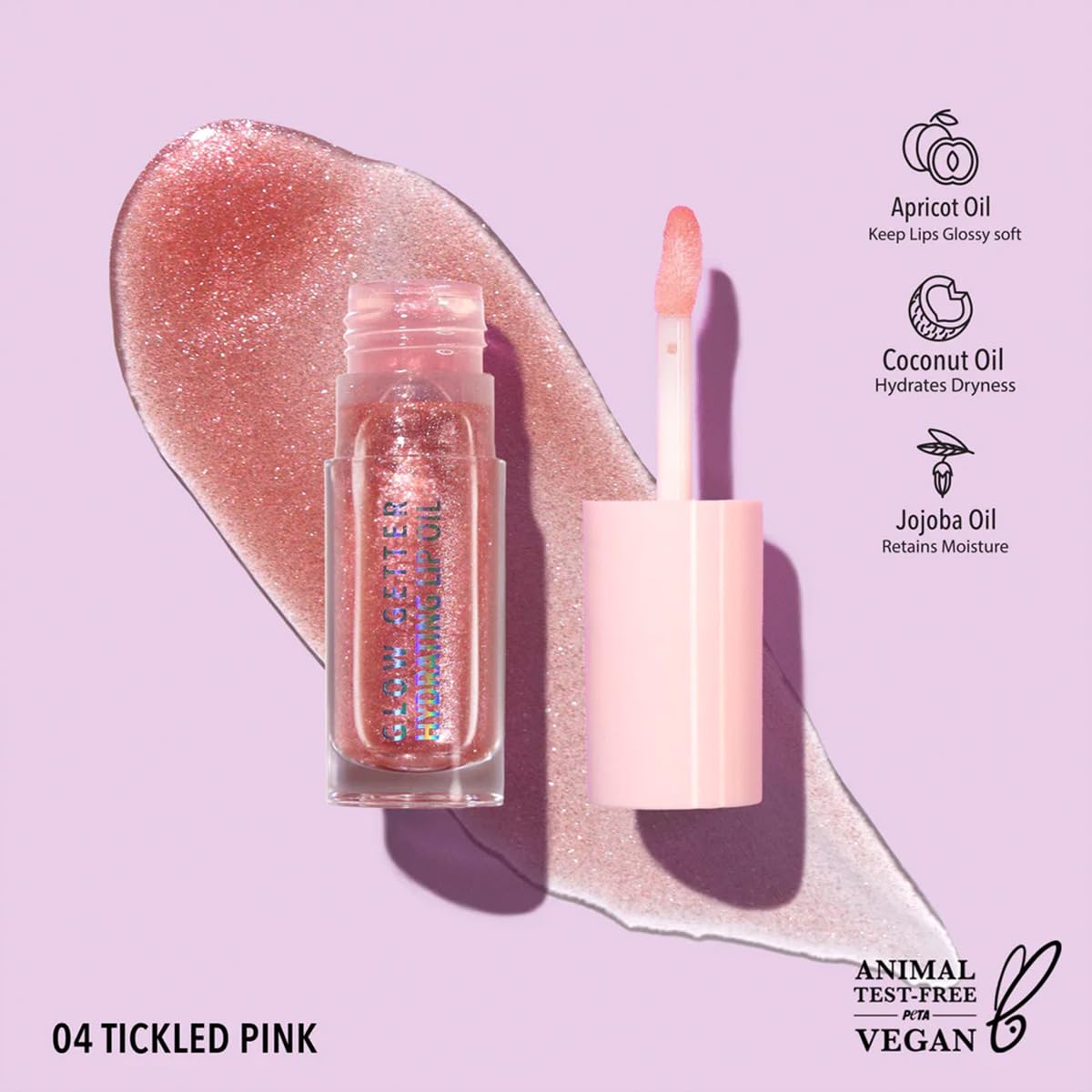 Moira Glow Getter Hydrating Lip Oil Aceite Labial Hidratante Varios Tonos (TICKLED PINK)
