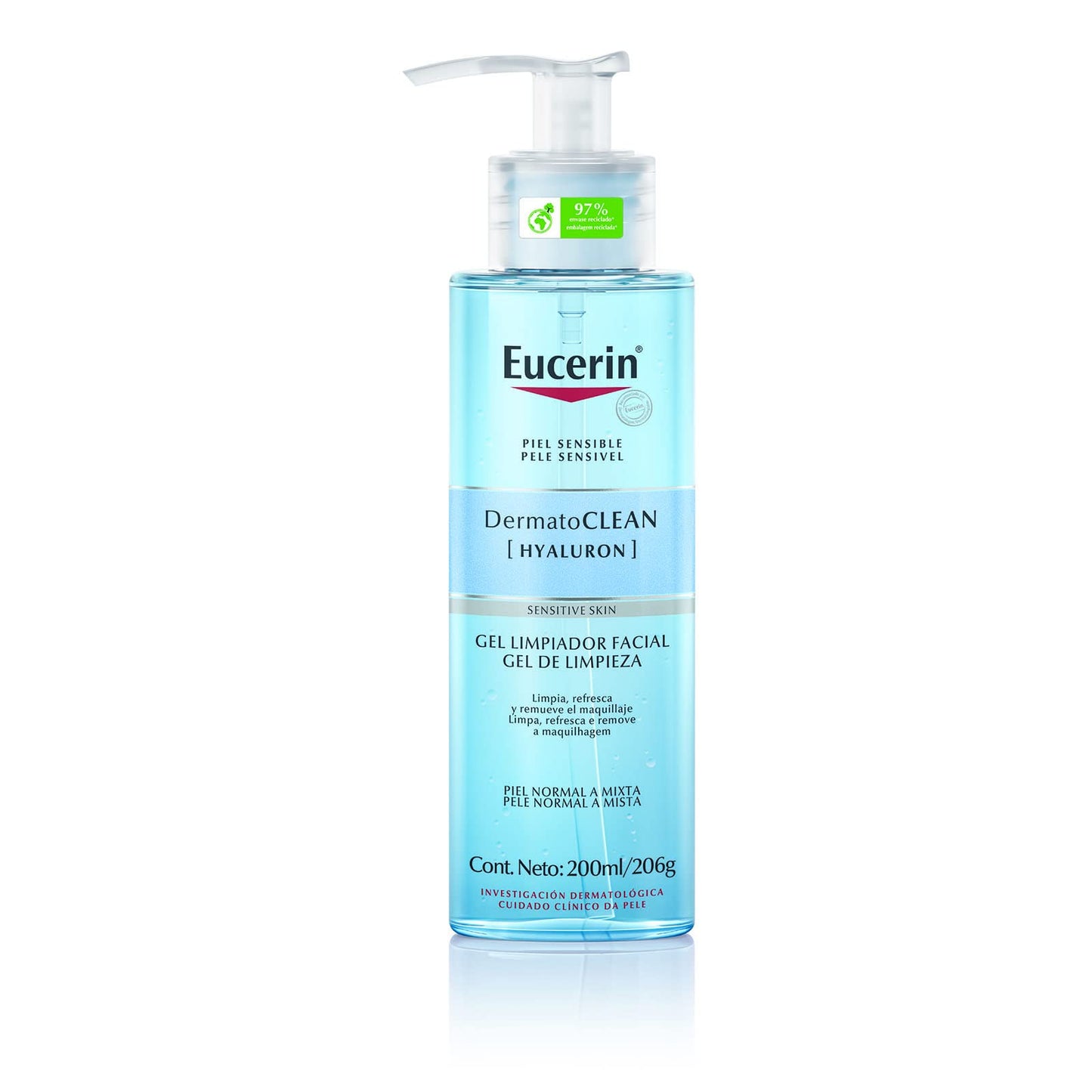 Eucerin Ph5 Aceite de Ducha para Piel Sensible o Seca, 200 ml + Gel Limpiador Facial DermatoClean para piel normal a mixta, 200ml, empaque puede variar