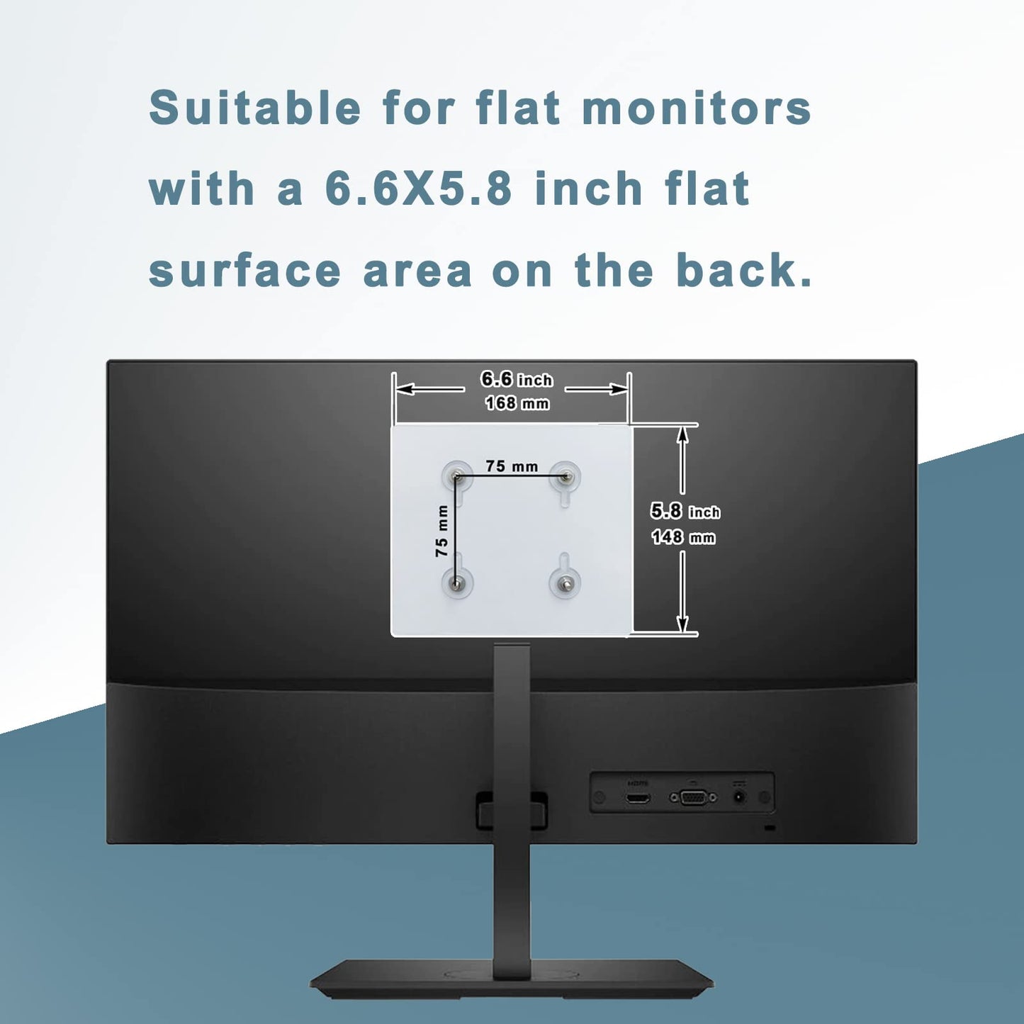 Adaptador Universal para Montaje VESA en Monitores No VESA de 13 a 27 Pulgadas
