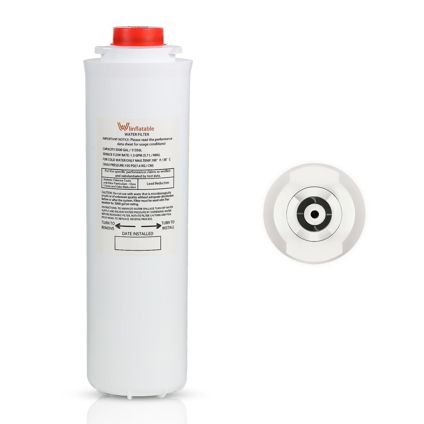 Filtros 51300C, repuesto para filtro Elkay 51300C EWF3000, compatible con estaciones de botellas de repuesto de filtro Ezh2o, filtro 51300C de alta capacidad, 3000 galones, sin chip (1 unidad)