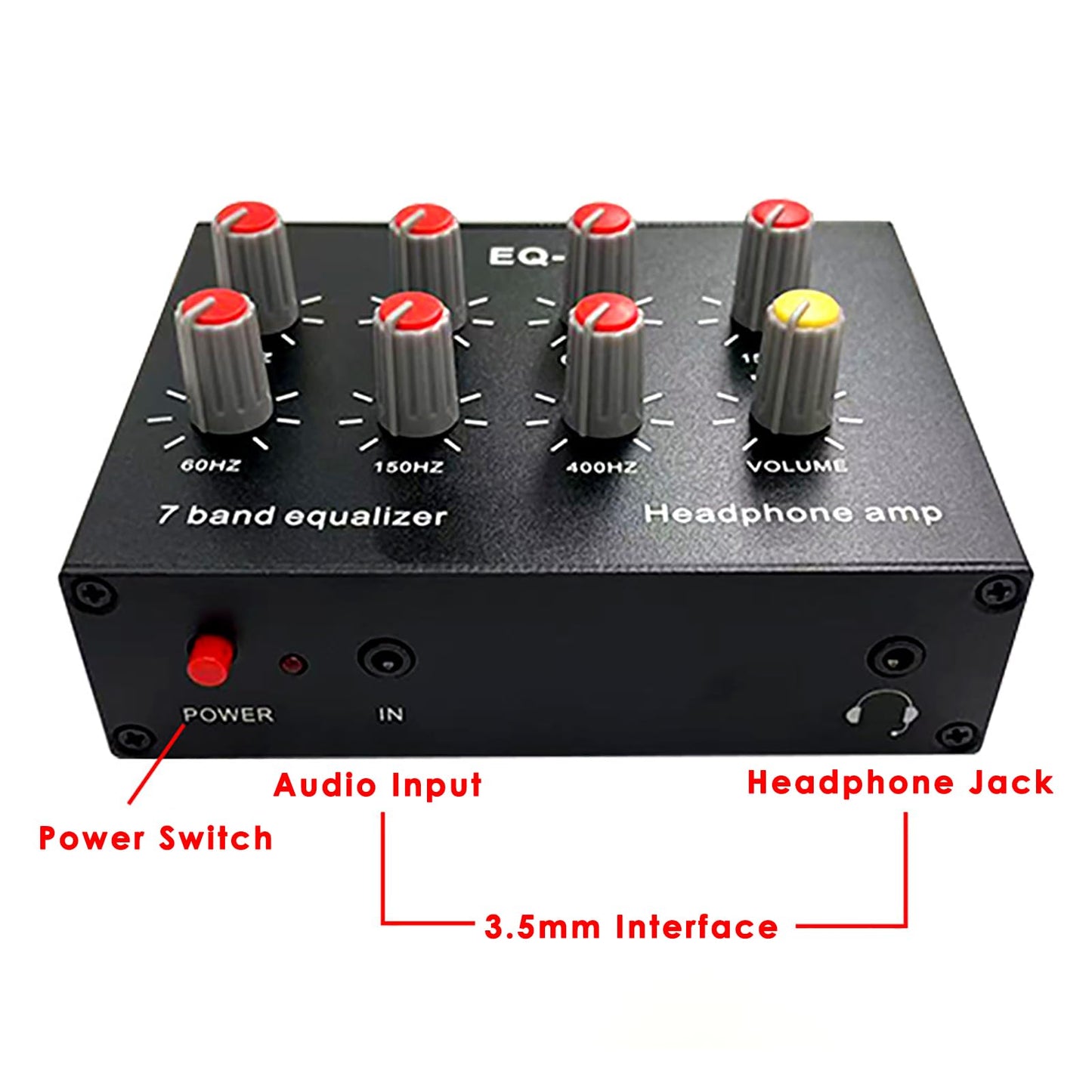 Ecualizador de Sonido Vvikizy Aluminio 7 Bandas para Estéreo de Automóvil