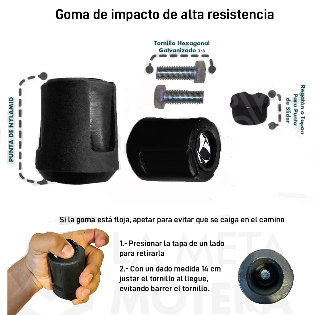 Slider Universal para Moto Protecciones Rashman Flúor con Defensa Reforzada de Acero