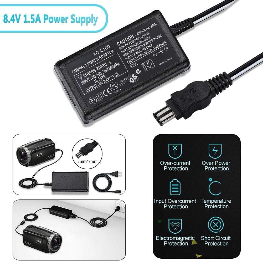 Adapter Charger And US Cable for SONY Handycam DCR-TRV19 CCD-TRV37,CCD-TRV36,CCD-TRV43,CCD-TRV68, CCD-TRV138,CCD-TRV41 TRV108,TRV280,TRV118,TRV138,TRV16 Digital Camcorder