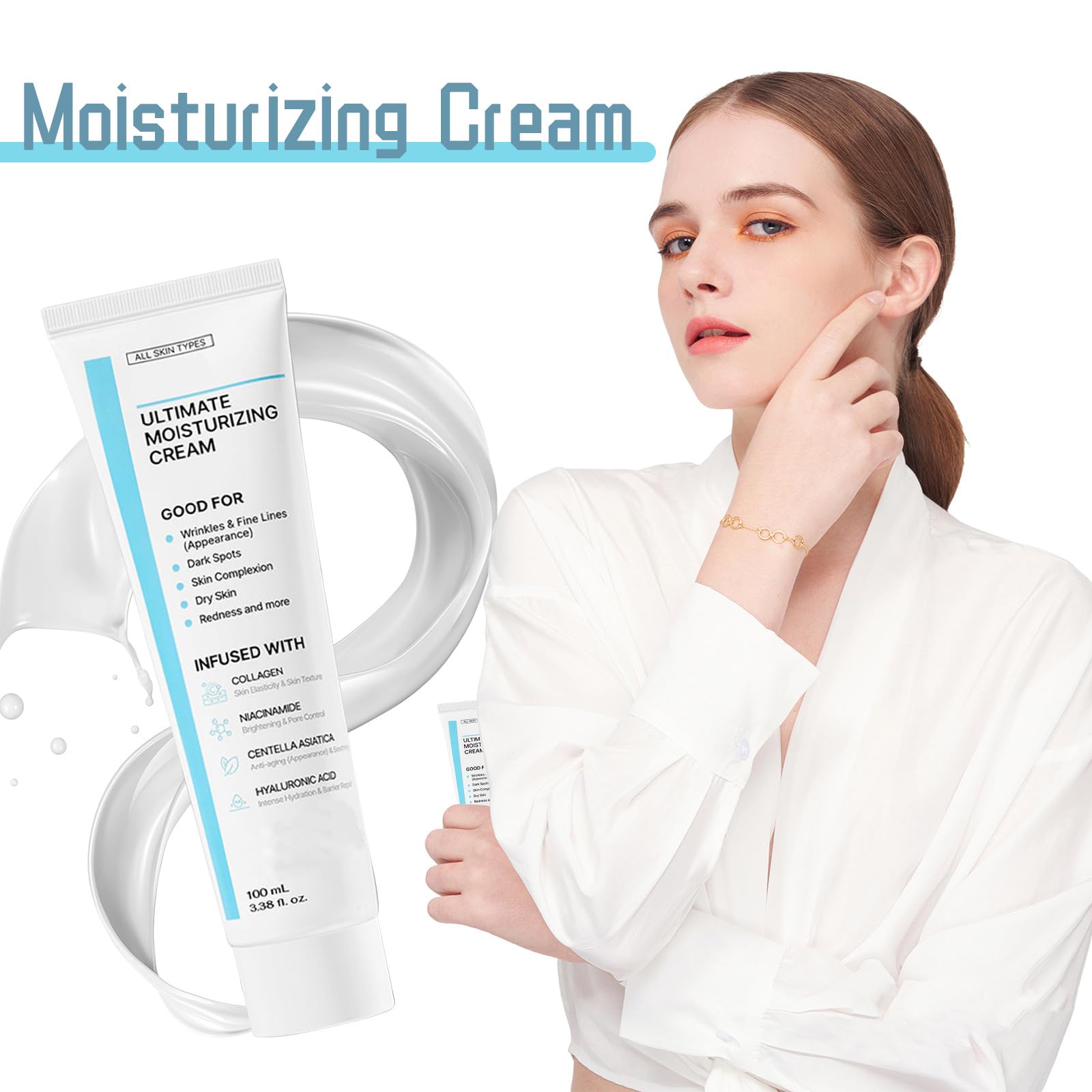 Crema Facial Coreana 100ml: Fórmula Juvenil, Cuidado de la Piel Vegano - Pack de 2