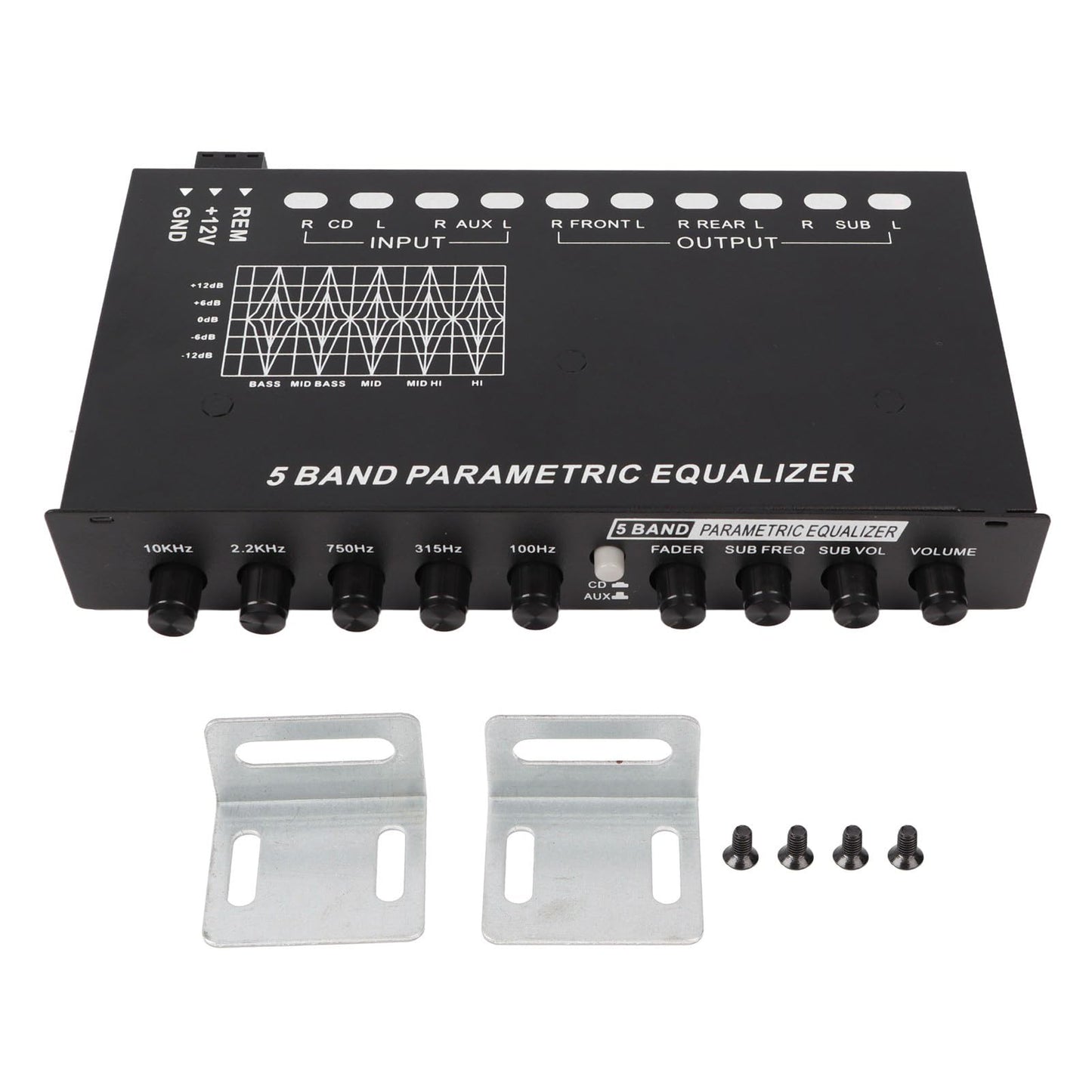 Fydun Ecualizador de Audio, Procesador de Audio Digital Ecualizadores Ajustable 5 Bandas Sintonización Precisa EQ Amplificador Crossover Ecualizador Gráfico